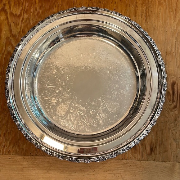 Vintage Silver Serving Pie Plate - Picture 2 of 5
